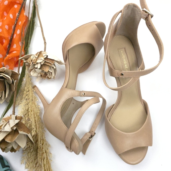 ANTONIO MELANI Nude Heeled Sandals - Picture 4 of 9